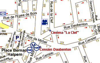 Plan du quartier du cinéma LA CLEF